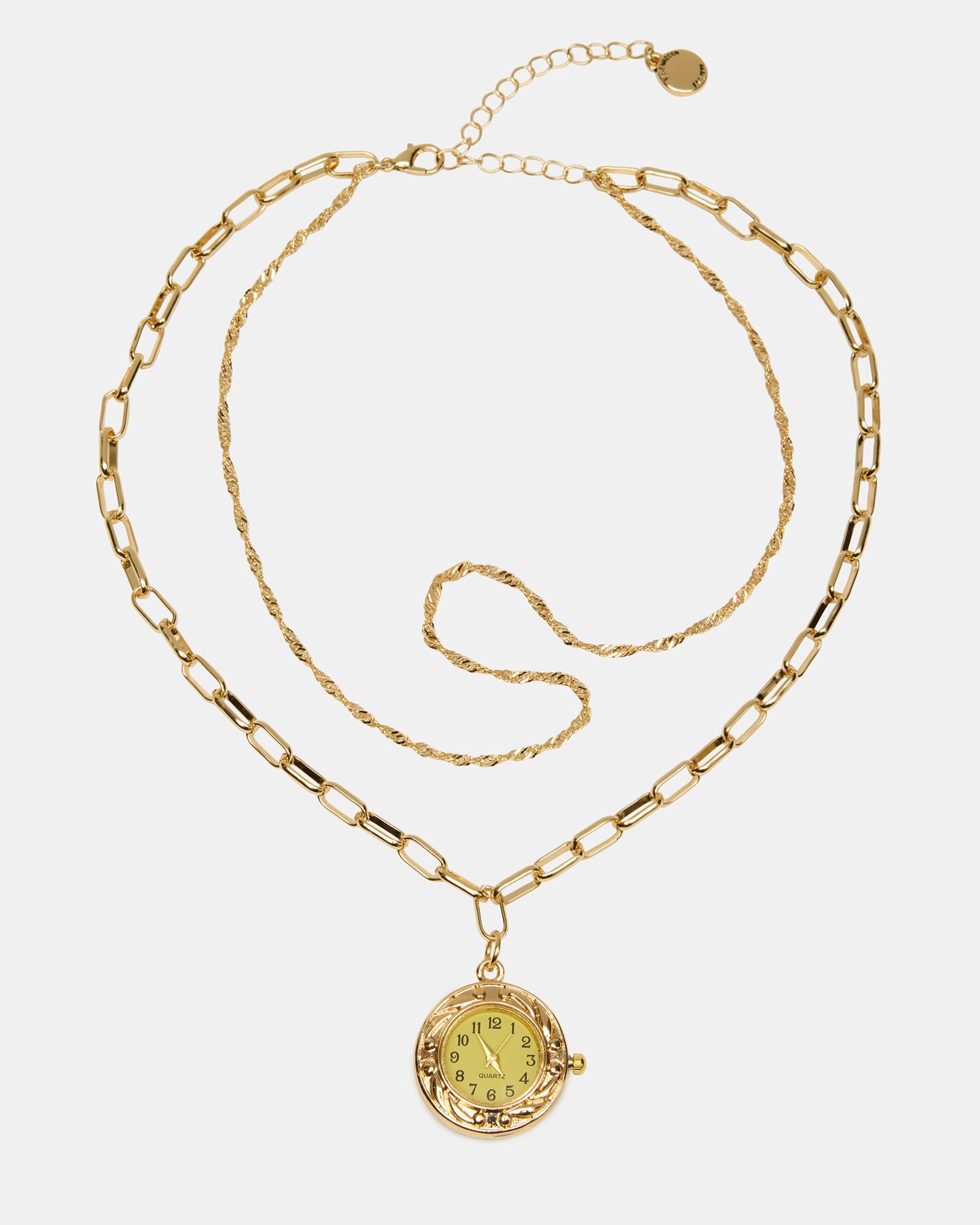 WATCH PENDANT NECKLACE GOLD